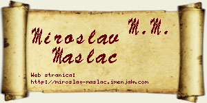 Miroslav Maslać vizit kartica